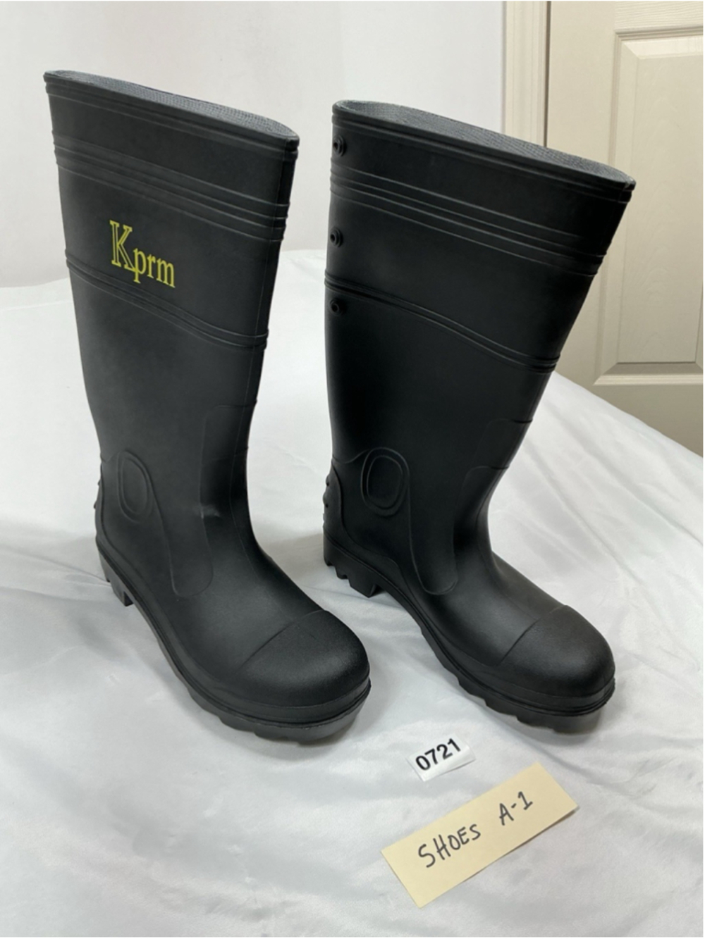 Adult Unisex New Kprm Waterproof Rain boots Non Slip Men 8 Wom 9 Black Steel Toe